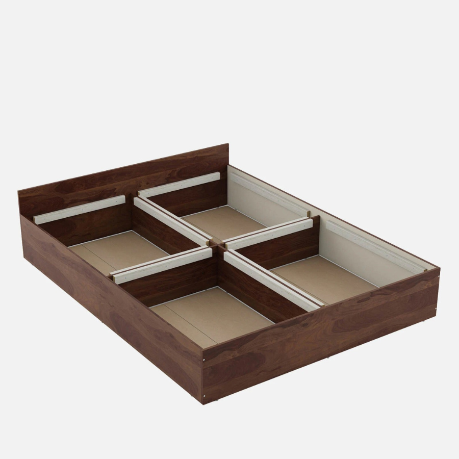 Berlin Engineer wood King Size Storage Bed in Dark Brown  72*78 inch