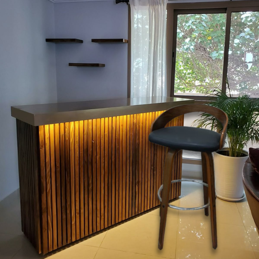 Royal Bar stool in Walnut finish